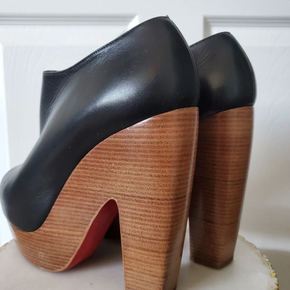 Christian Louboutin Black Leather Platforms